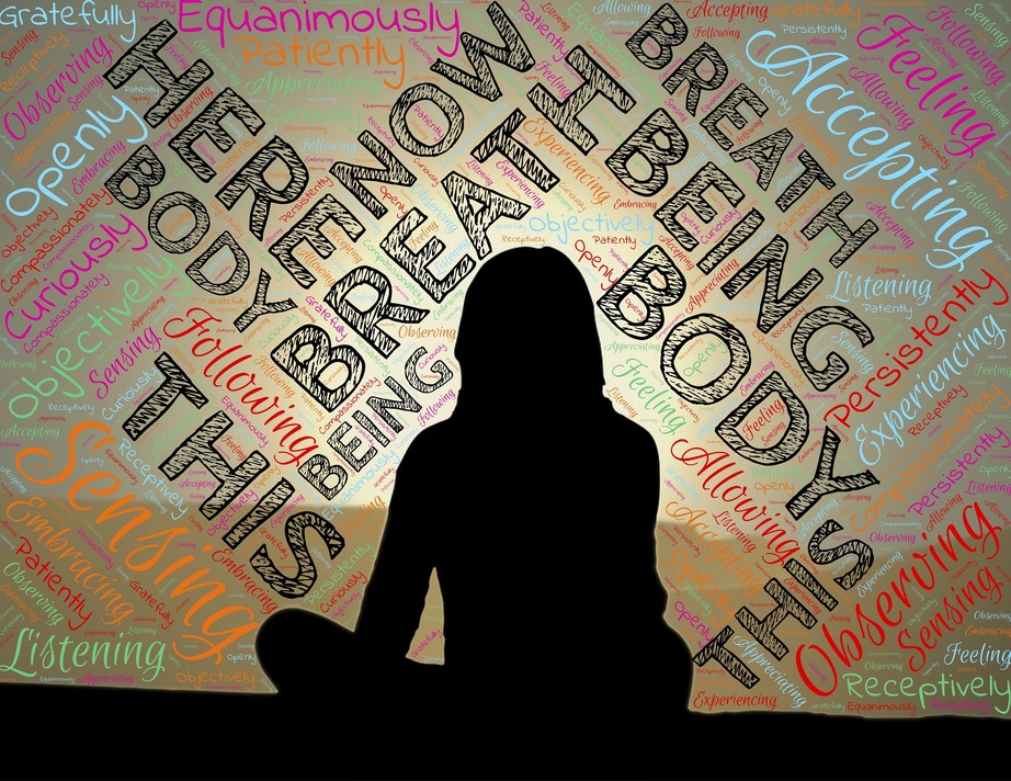 woman meditating for post on mindful breathing, meditation